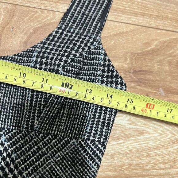 Zara Basic Houndstooth Tweed Midi Dress Size XS Sleeveless Textured Wool Blend - Picture 7 of 7